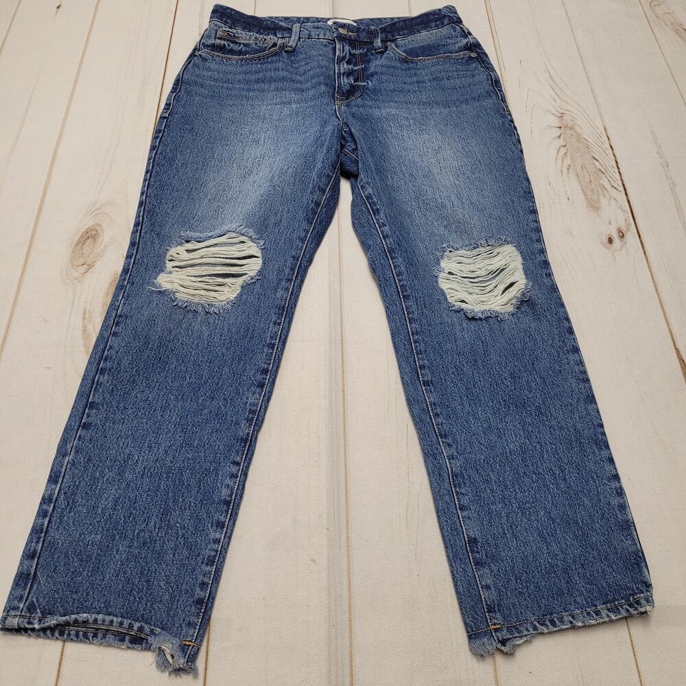 Good american good vintage jeans relaxed distressed ripped 6/28 retro